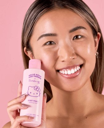 Hello Kitty® and Friends Dewy Peach Shaking Toner affordable korean beauty
