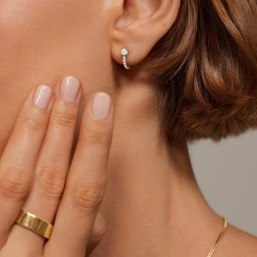 Taylor Lab Diamond Huggie Earrings (1/3 ct. tw.) in 14K Yellow Gold how to pick signature jewelry