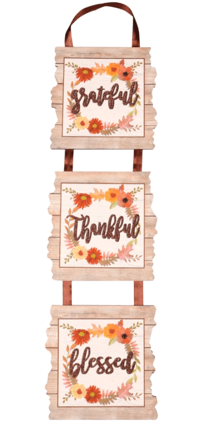 Autumn Triple Hanging Wall Signs - Where to Buy Fall Decor