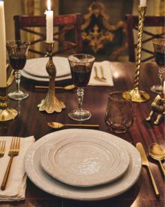 Plates on Holiday Table