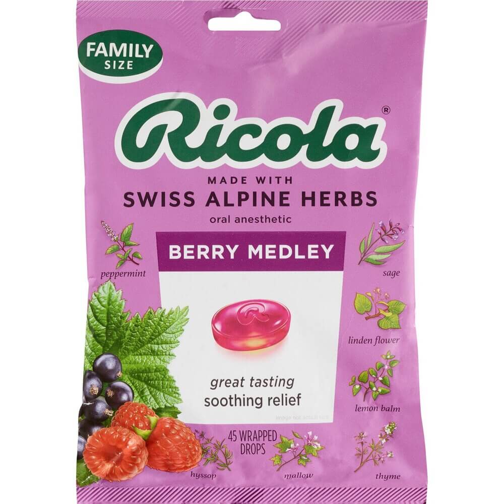 Ricola Berry Medley Throat Drops best cold and flu remedies