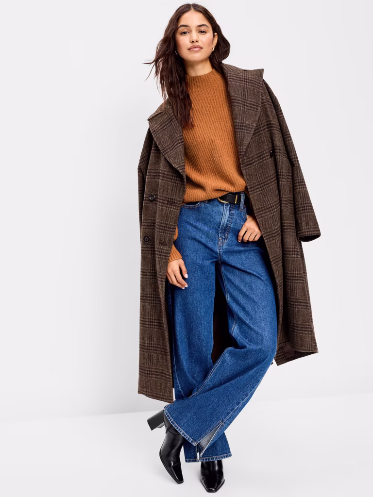 SoSoft Mock-Neck Shaker Sweater fall outfits for moms