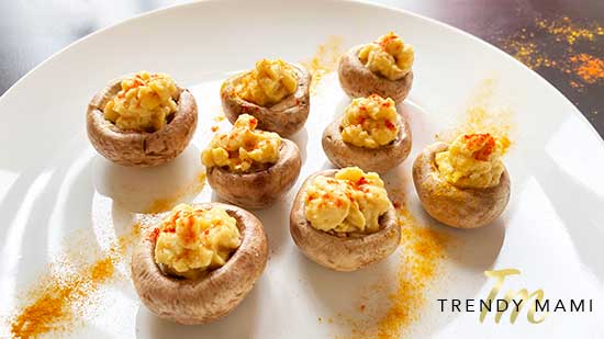 Vegan Deviled Eggs - Deviled Mushrooms