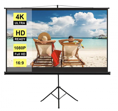 100 in. Foldable Projector Screen with Adjustable Tripod Stand