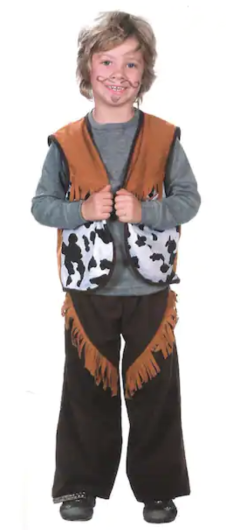 Brown and White Cowboy Boy Child Halloween Costume - Medium - best places for Halloween costumes
