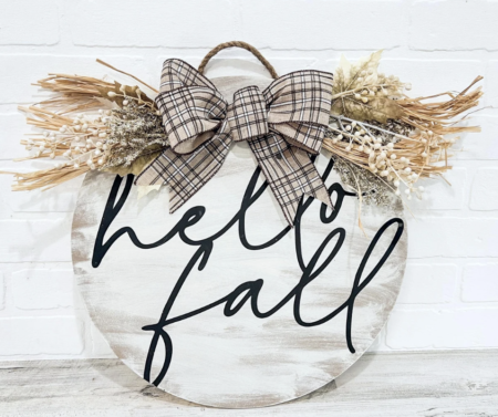 Hello Fall Door Hanger - fall door decorations