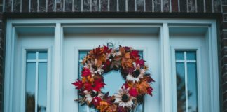 Autumn Wreath on Doors - Fall Door Decorations