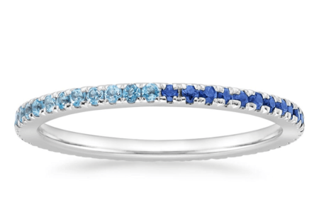 Ballad Sapphire and Swiss Blue Topaz Eternity Ring - stackable birthstone rings