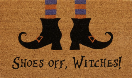 Shoes Off Witches Novelty Halloween Coir Doormat - Halloween outdoor mat