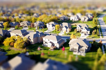 High Angle Shot of Suburban Neighborhood - remote paralegal jobs