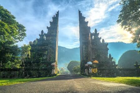 Handara Gate Uner Blue Sky - warm places to visit in December