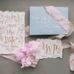 Save the Date Invitation on the Table - luxury elegant wedding invitations
