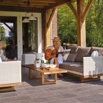 Two Women Sitting on Sofa - most comfortable patio furniture