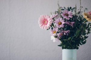 Pink Flowers in White Vase - spring home decorating ideas