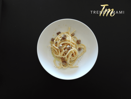 Vegan carbonara pasta - easter dinner menu ideas