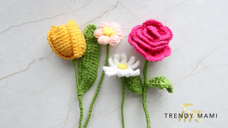 crochet flower bouquet finished