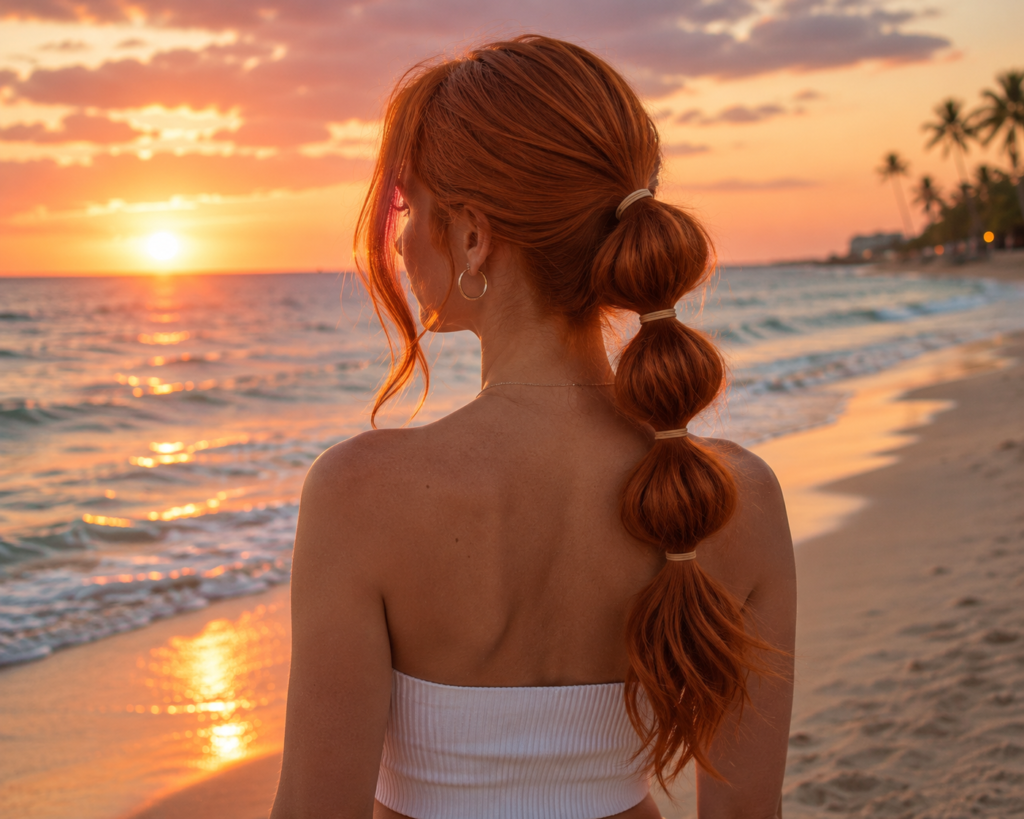 beach hairstyles that last easy beach hairstyles bubble ponytail