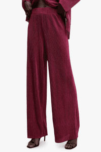 Pleated Satin Palazzo Pants - palazzo pants outfits