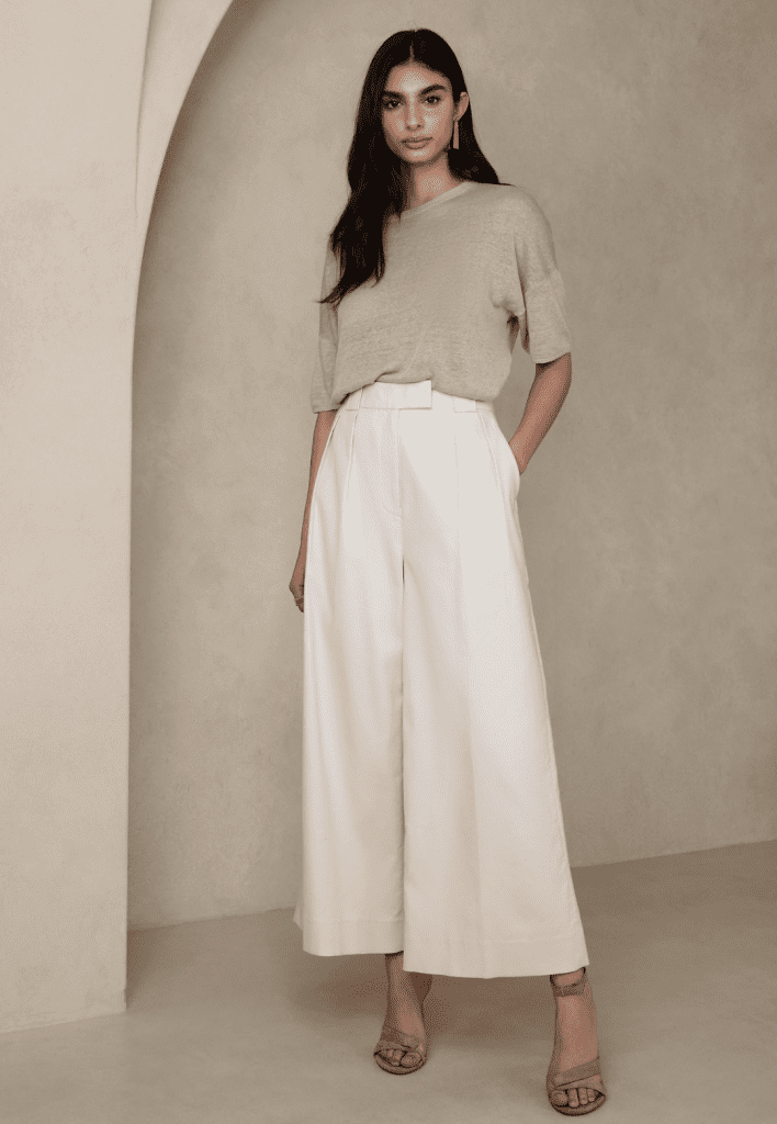 White wide leg pants - Banana Republic