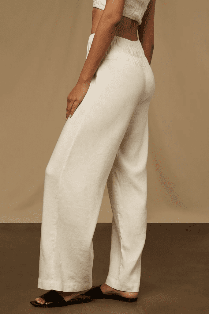 White wide leg pants - Linen