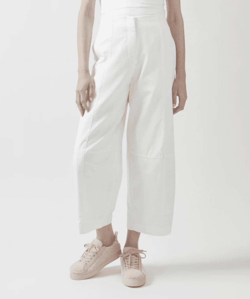 White wide leg pants