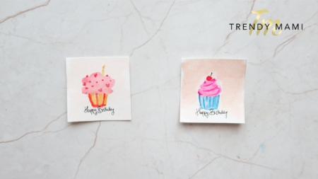 watercolor birthday cards - cupcakes