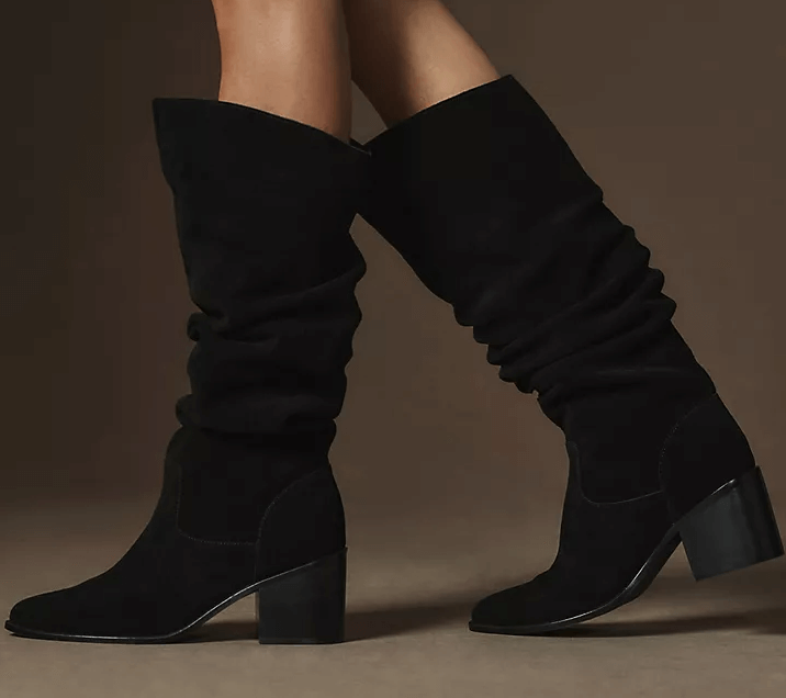 black scrunch boots