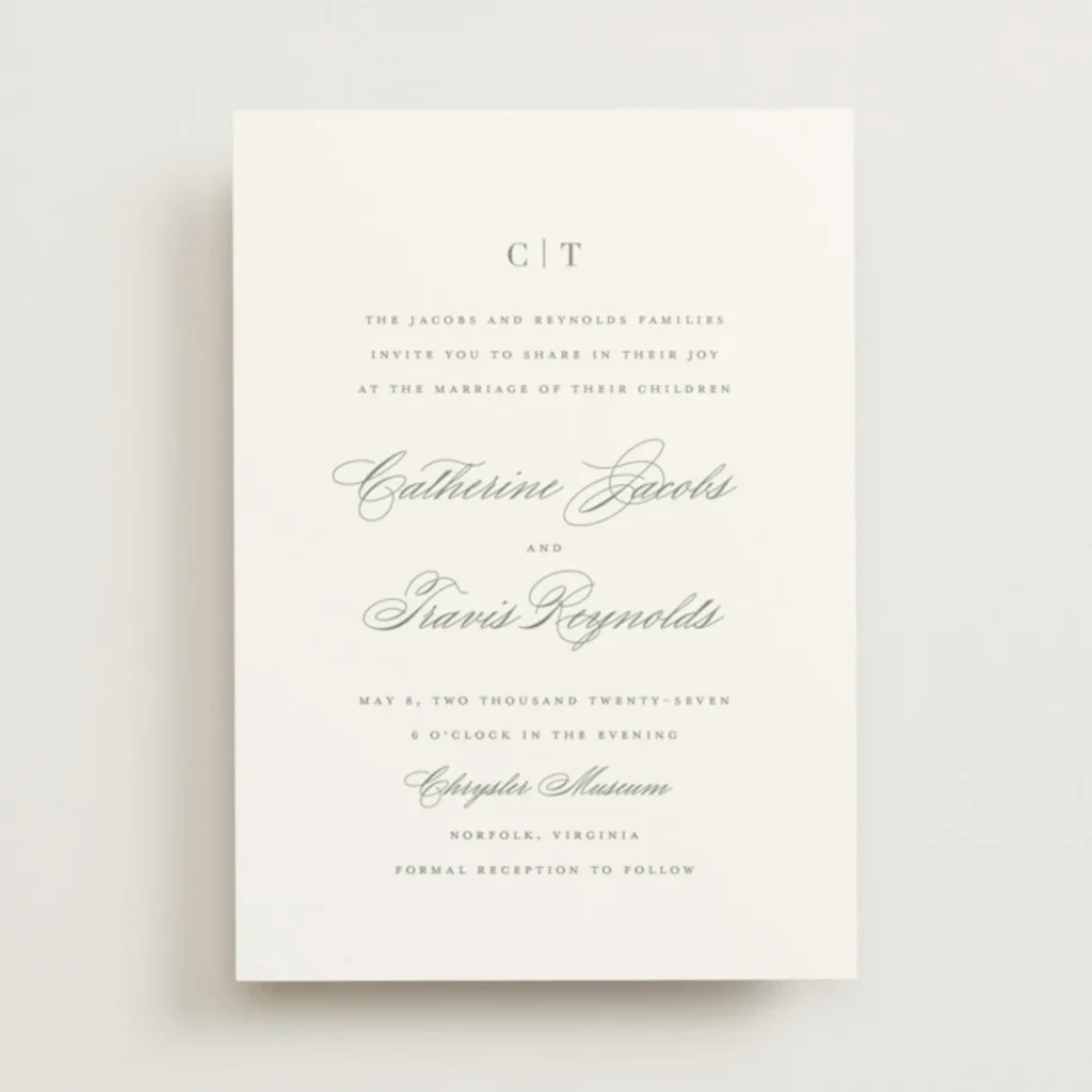 Classically Elegant luxury elegant wedding invitations