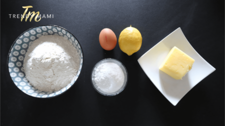 Making lemon curd ingredients for cookies
