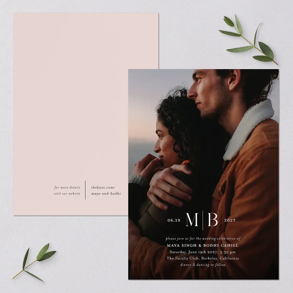 Monogram Portrait Wedding Invitations Luxury Elegant Wedding Invitations