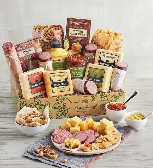 Ultimate Meat and Cheese Gift Box Christmas Gourmet Gift Baskets