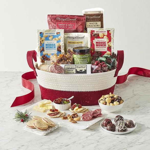 gourmet gift baskets red and white 