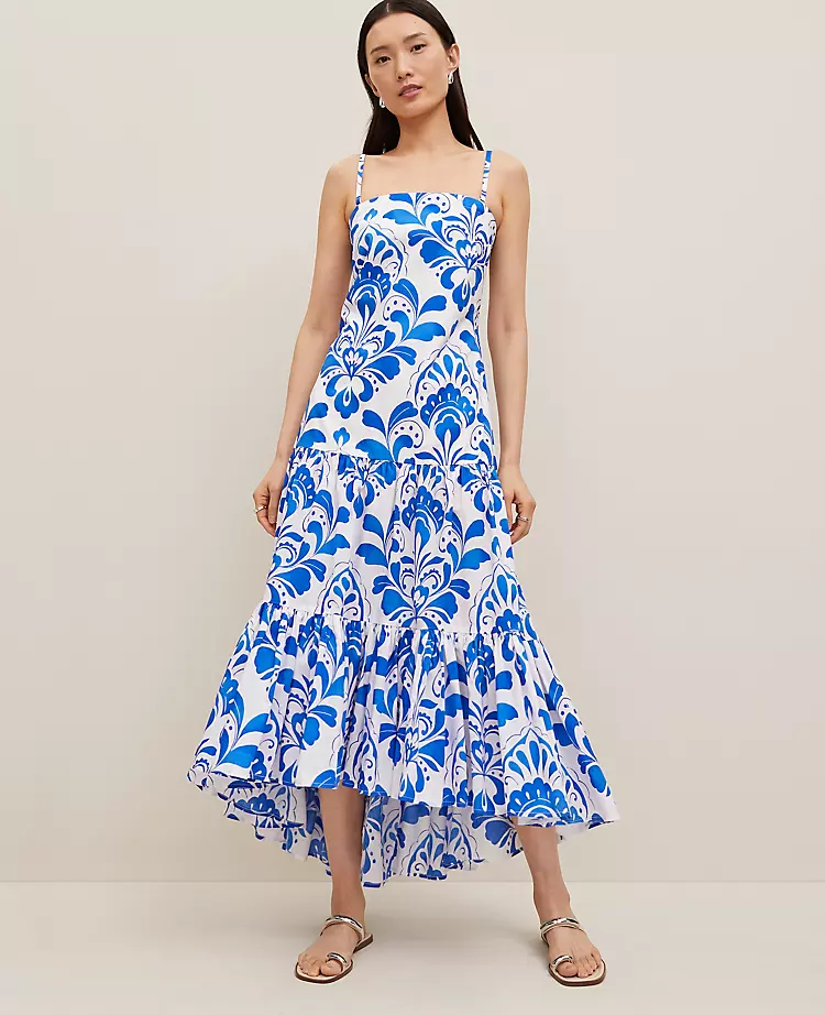 graduation fashion - blue and white dress