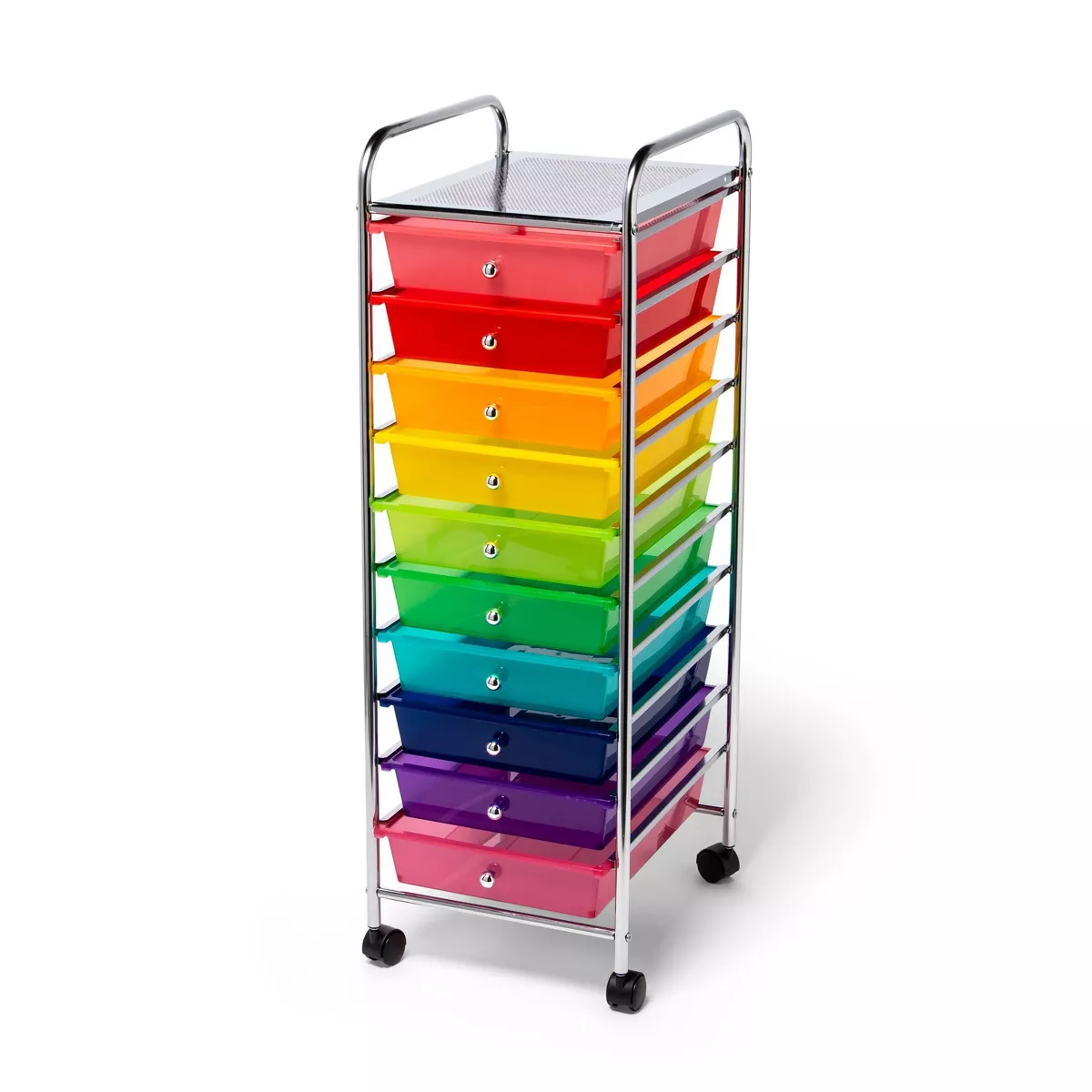 back to school supplies - rolling rainbow cart