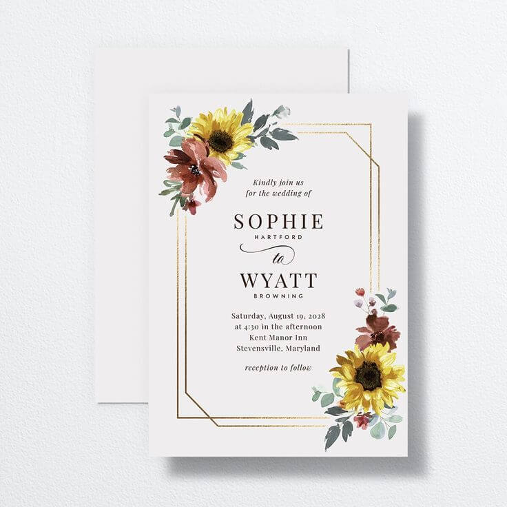 sunflower wedding stationary