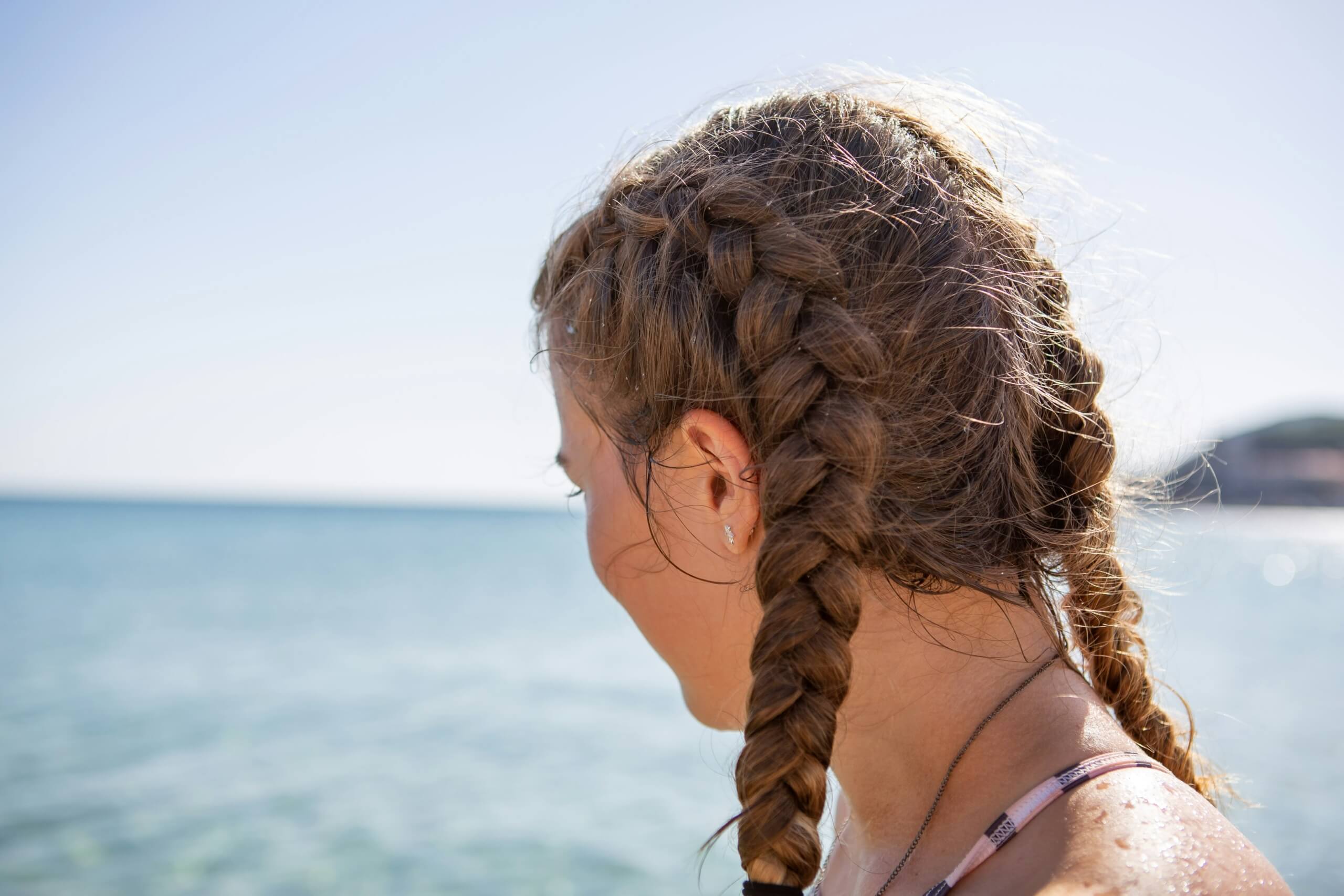 braided hair - beach wave hair