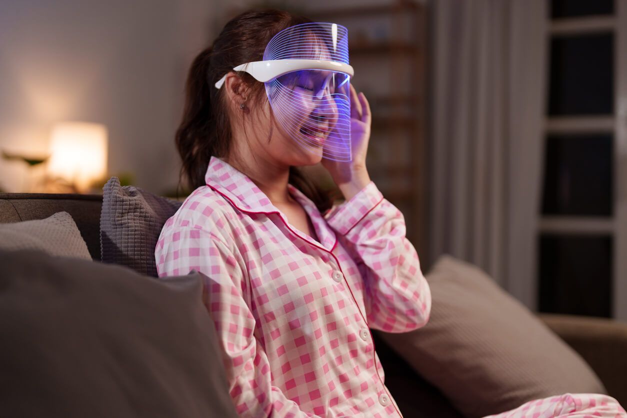 social media skincare - acne LED mask