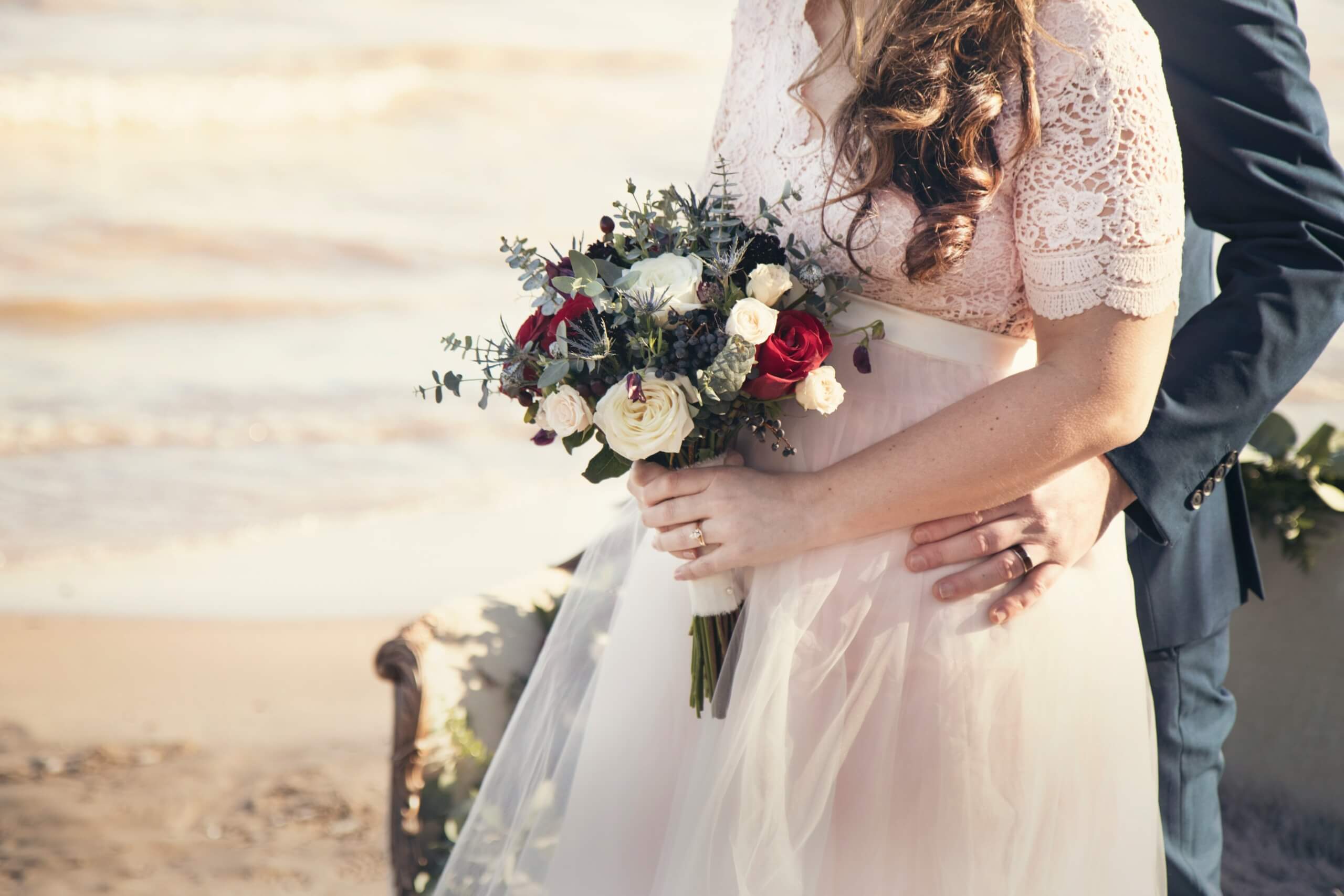 Beach Wedding Invitations and Announcements - people having wedding at the beach
