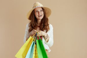 lady shopping shopping bags - best end of summer sales