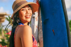 solo trips for women - woman on vacation at beach