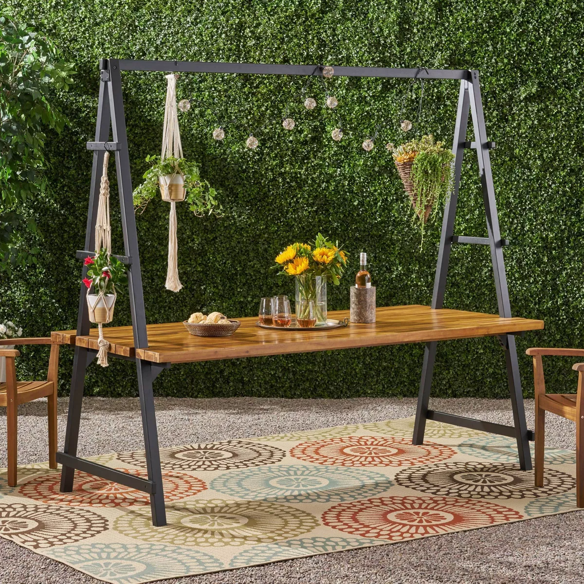 plant stand table - furniture for outdoor areas