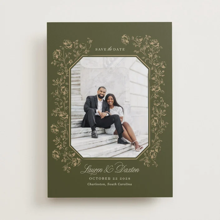 framed florals - when to send save the dates