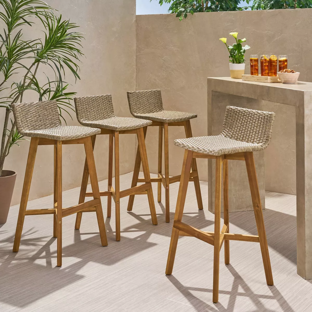 wicker barstools furniture for outdoor areas