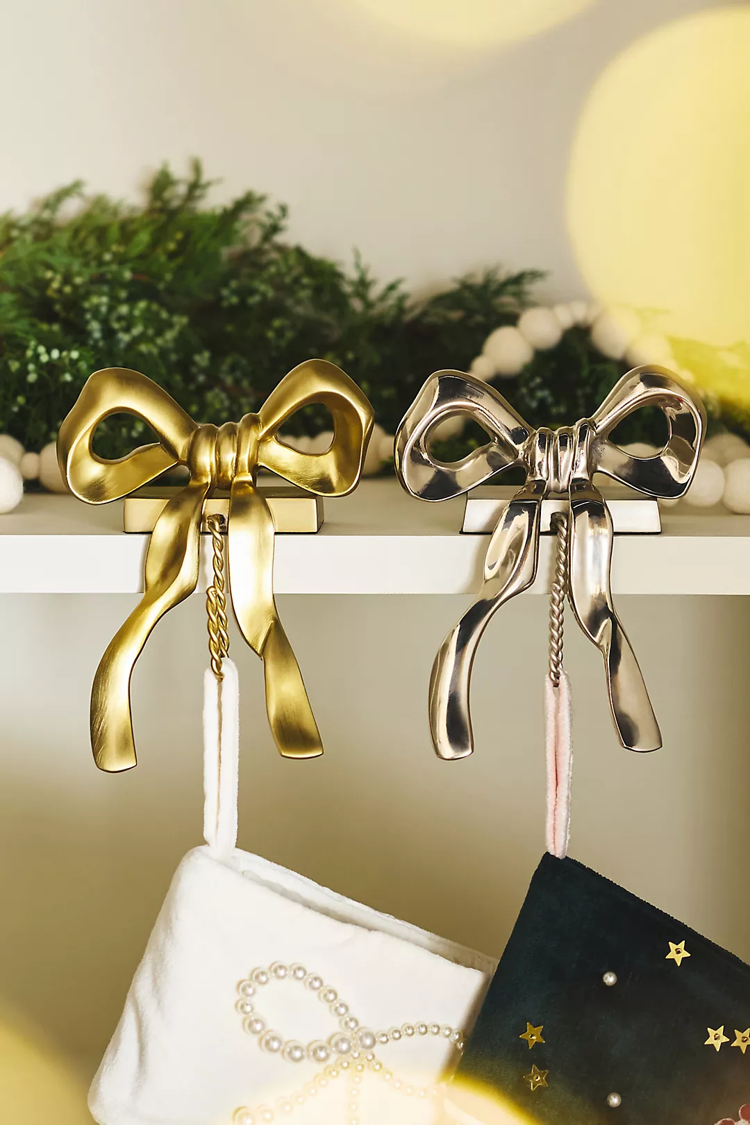 bow holders neutral christmas decorations
