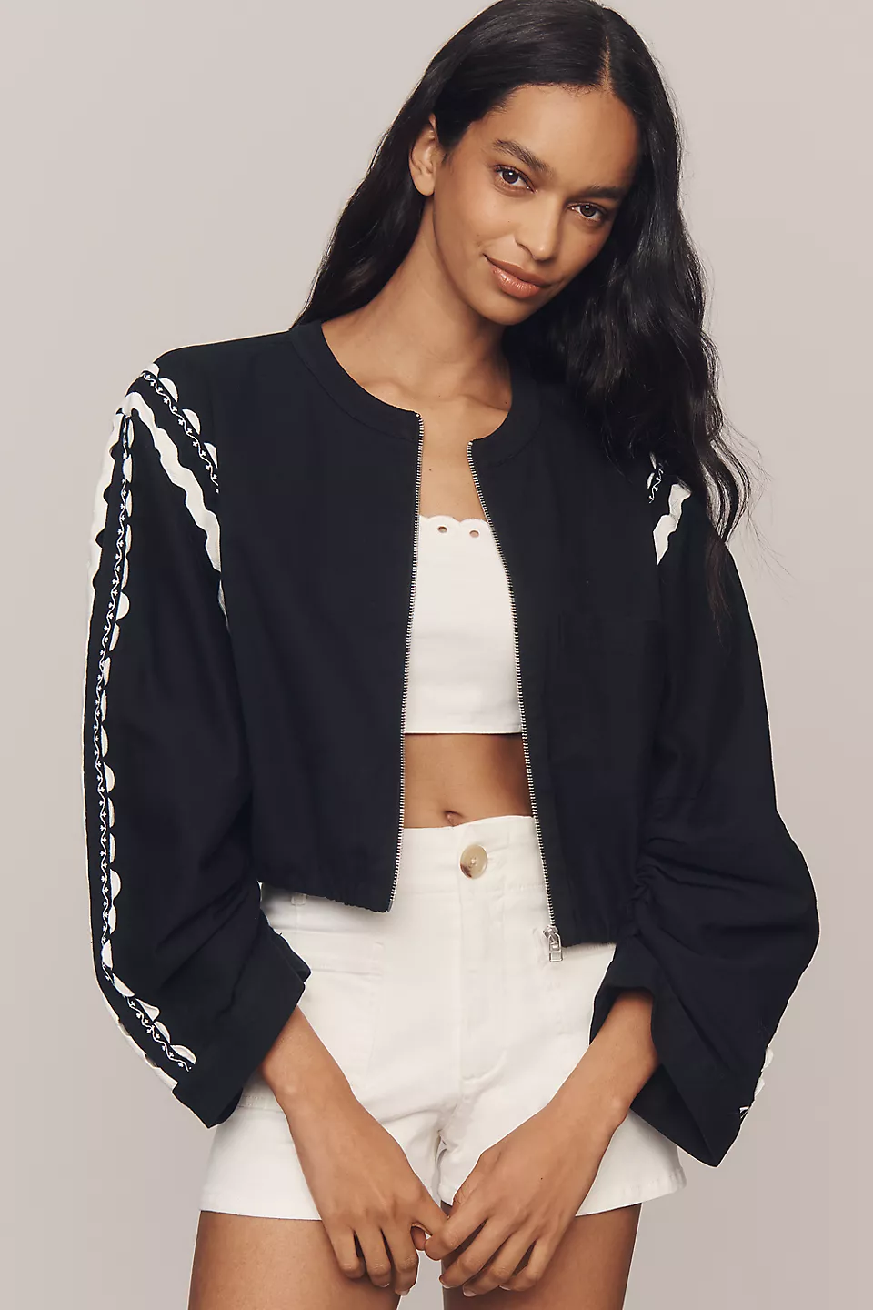 scalloped bomber jackets