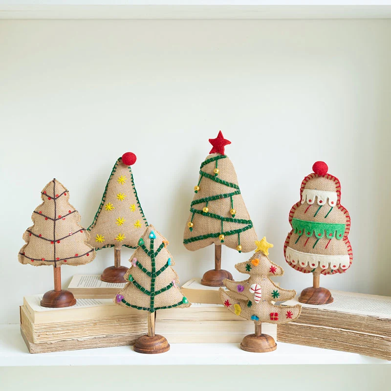 felt trees neutral christmas decorations