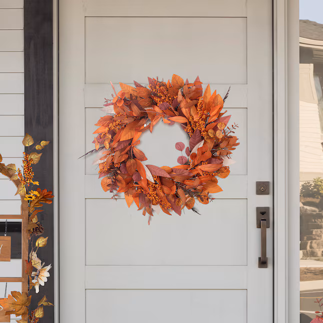 orange affordable fall wreaths