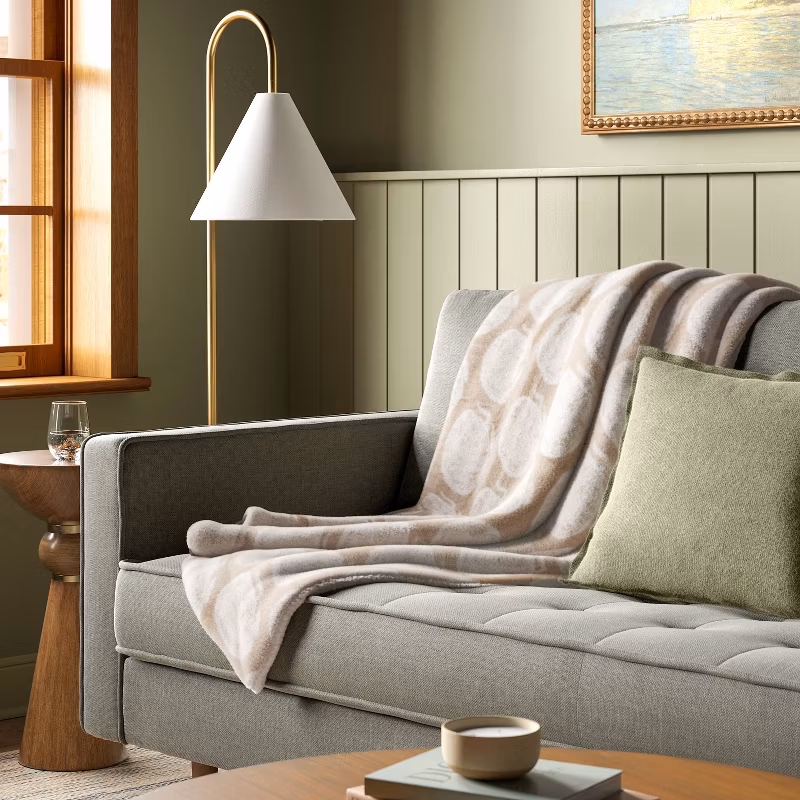 cozy living room with fall throws and pillows