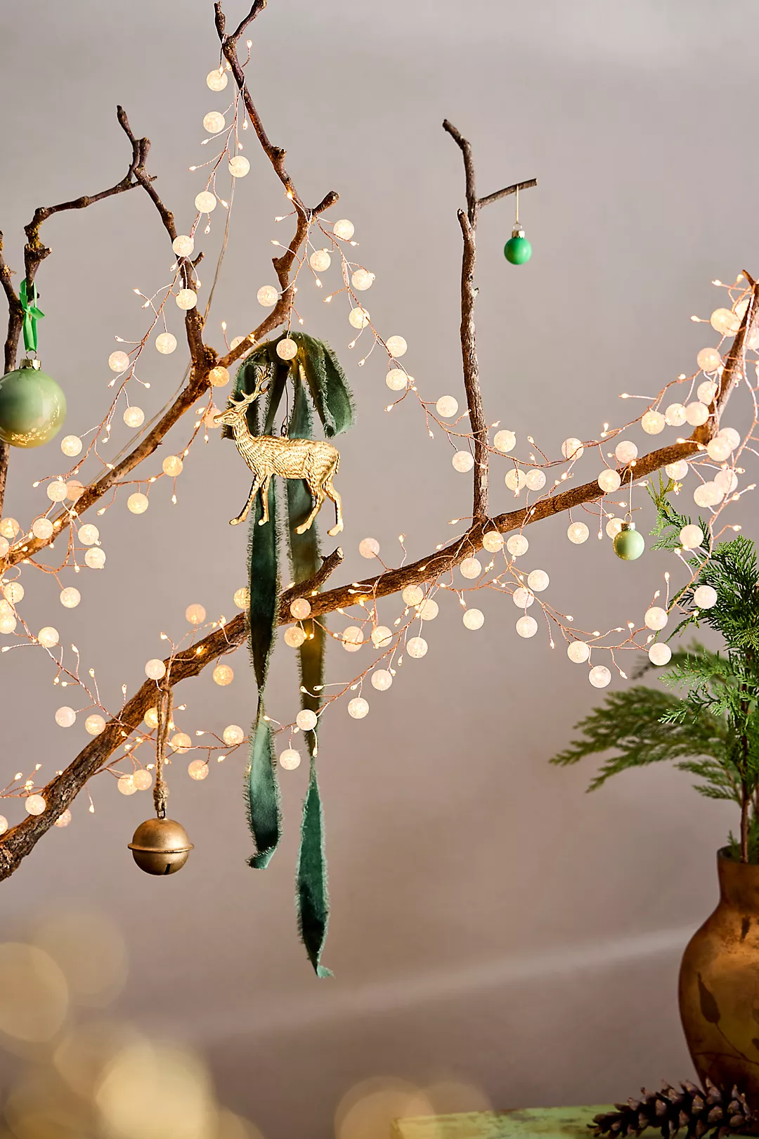 beaded garland neutral Christmas decorations