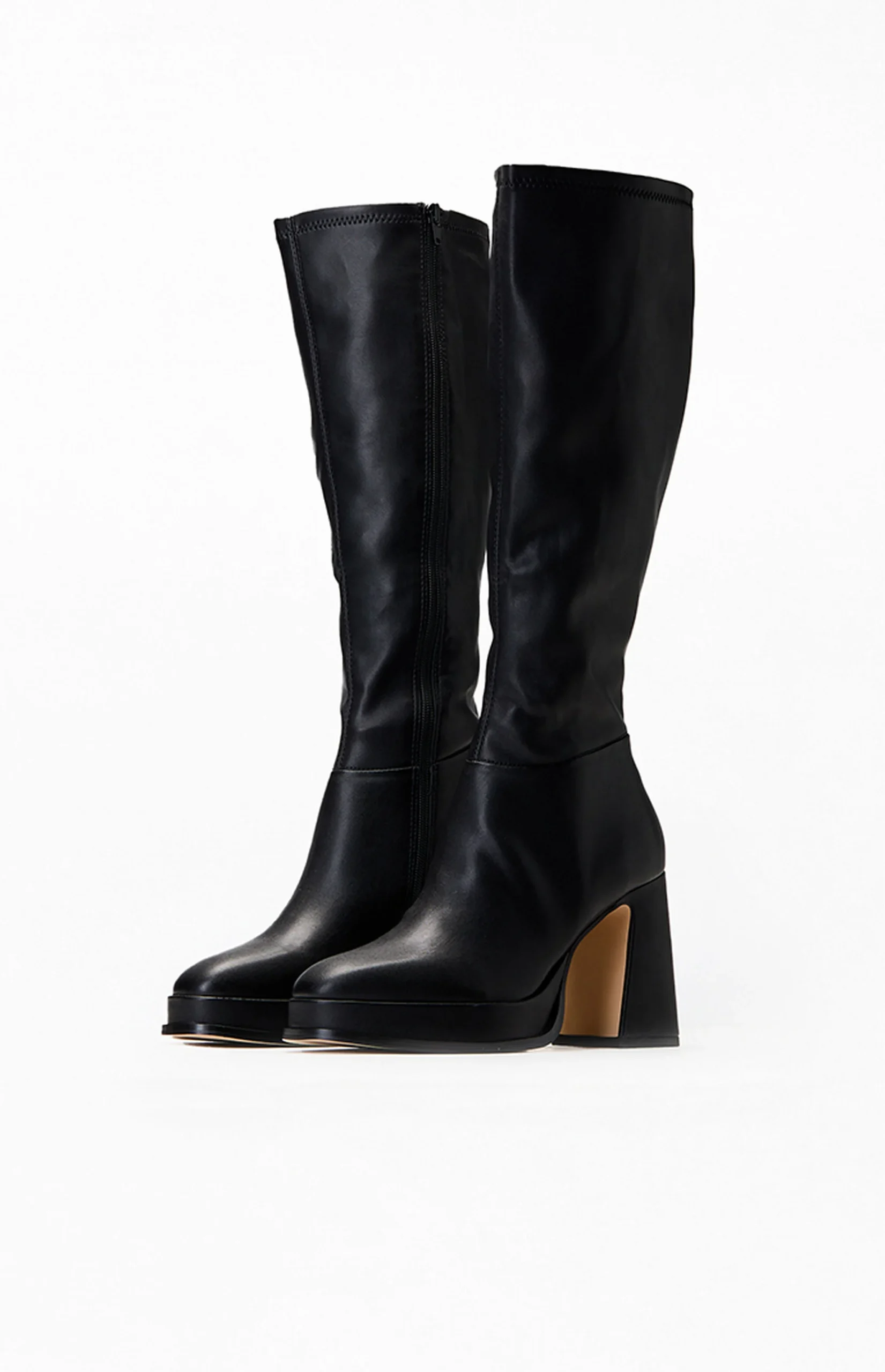 tall chunky heel boots